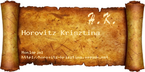 Horovitz Krisztina névjegykártya